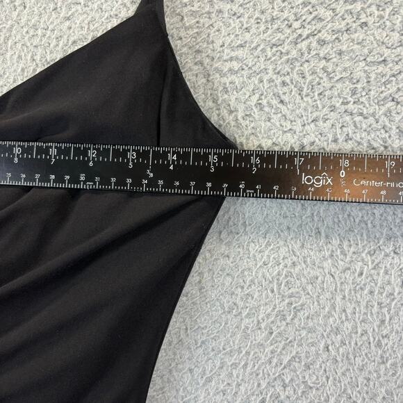 Y2k Dave Johnny Dress Sz 2 Sexy Formal Gown Witchy Ruched Rhinestone Low Back - Picture 4 of 10